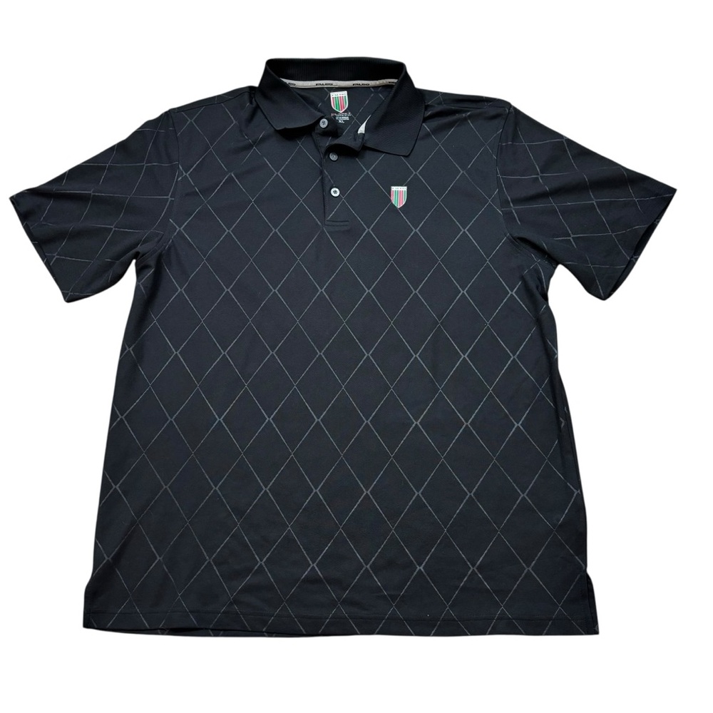 Men’s Faldo Claret & Green Black Short Sleeve Polo‎ Shirt Size XL